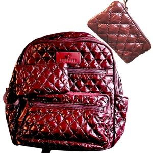 Luxurious Quilted Backpack and Pouch Set